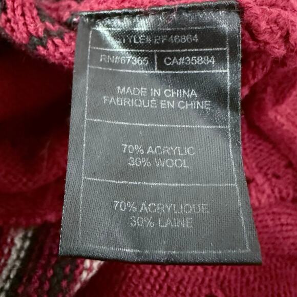 BB Dakota Long Cardigan Duster Sweater Open Front Knit Size Small Red Black - Picture 8 of 10